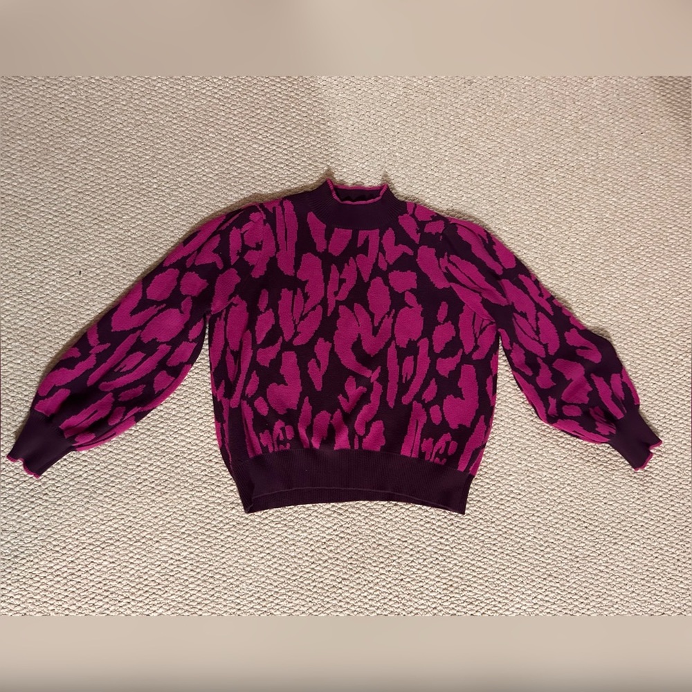 Who What Wear pink leopard print sweater